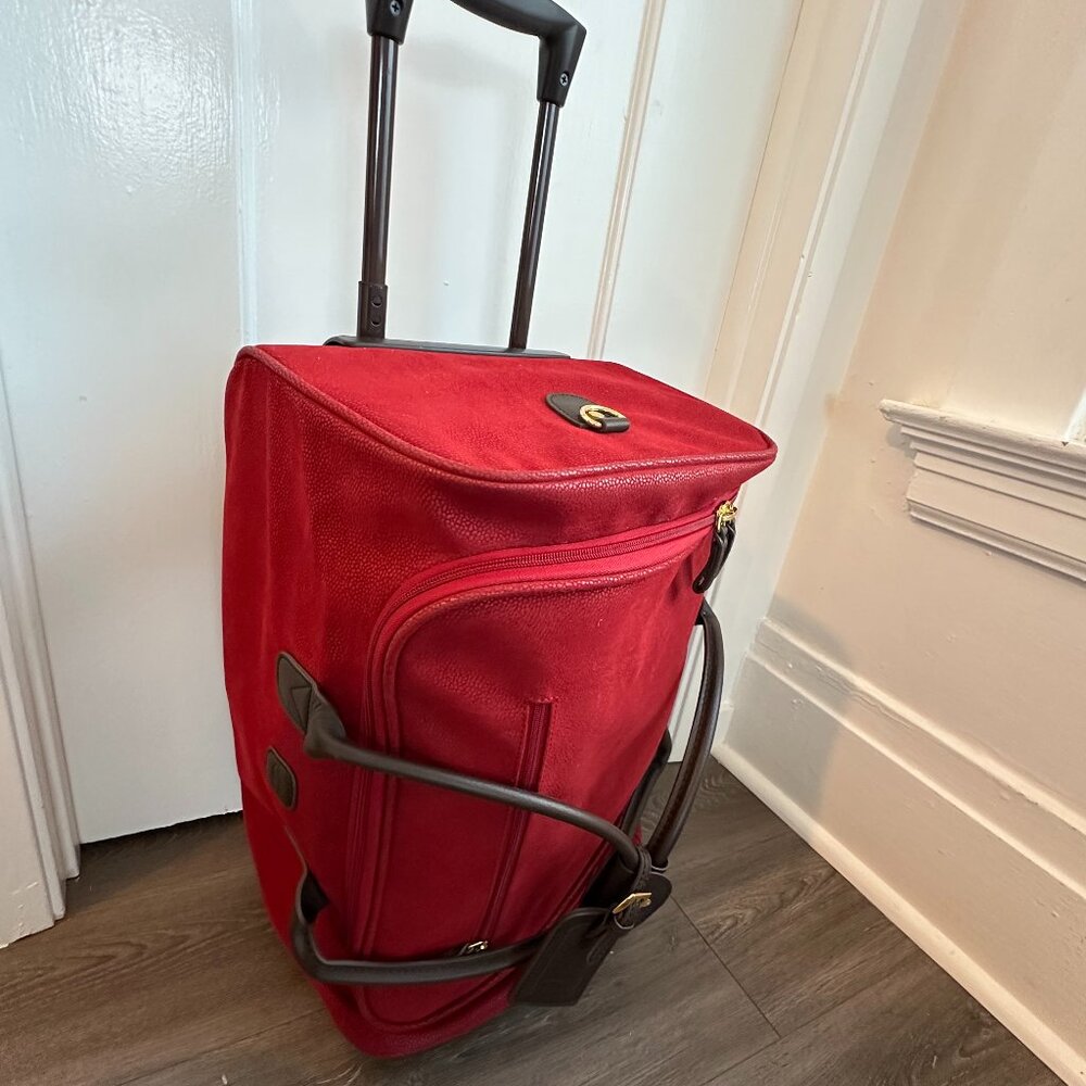 BRIC'S My Safari 21" Pebble Leather Rolling Carry On Duffle Luggage Bag